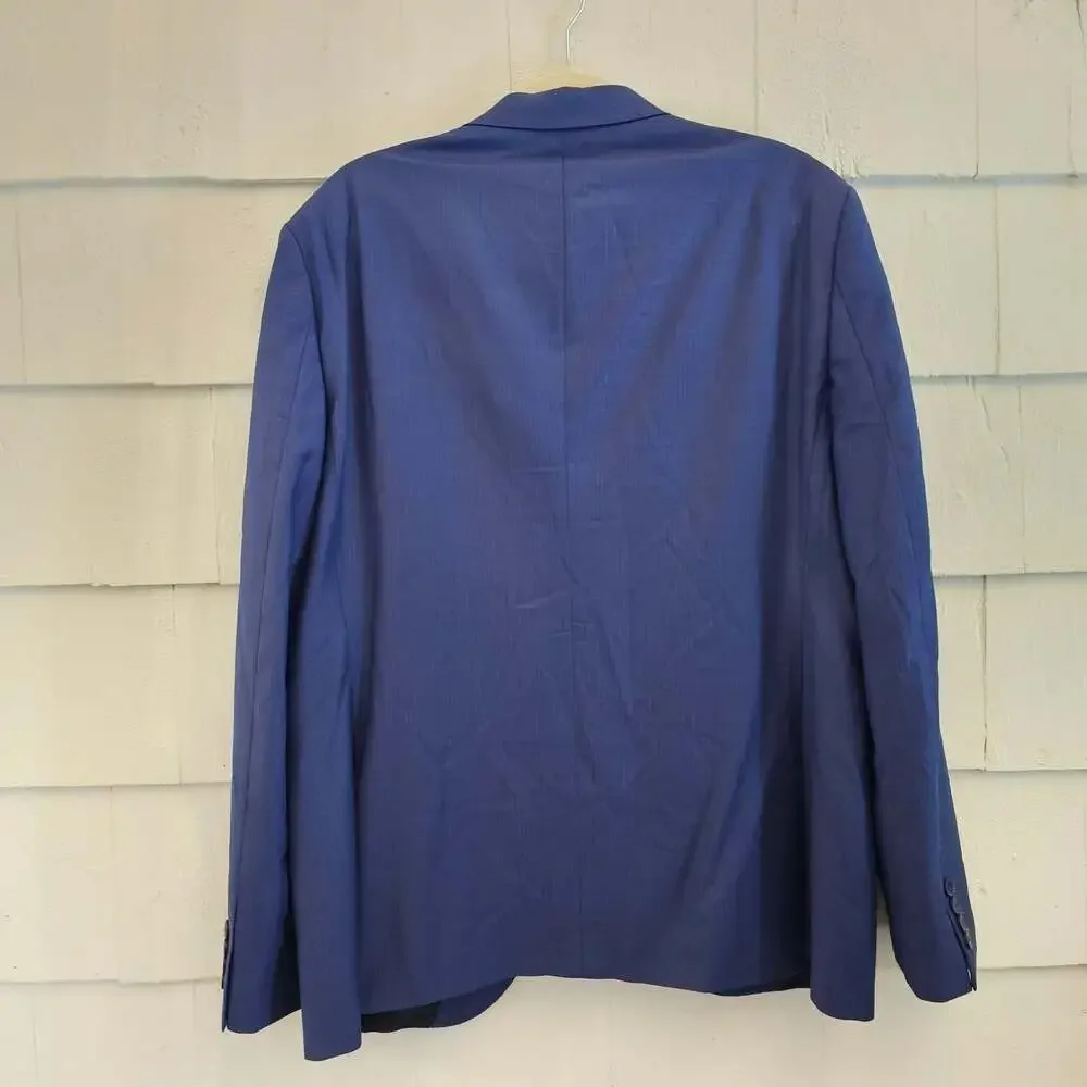 Marcello Luciano Men's Blue Wool Blend Sport Coat Blazer EU 54 US 44R 2 Button